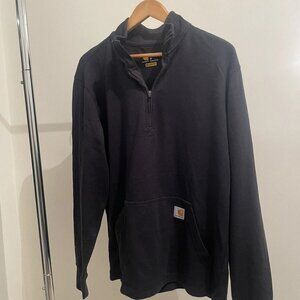 Carhartt Black Relaxed-Fit Quarter-Zip Sweatshirt – Men’s M